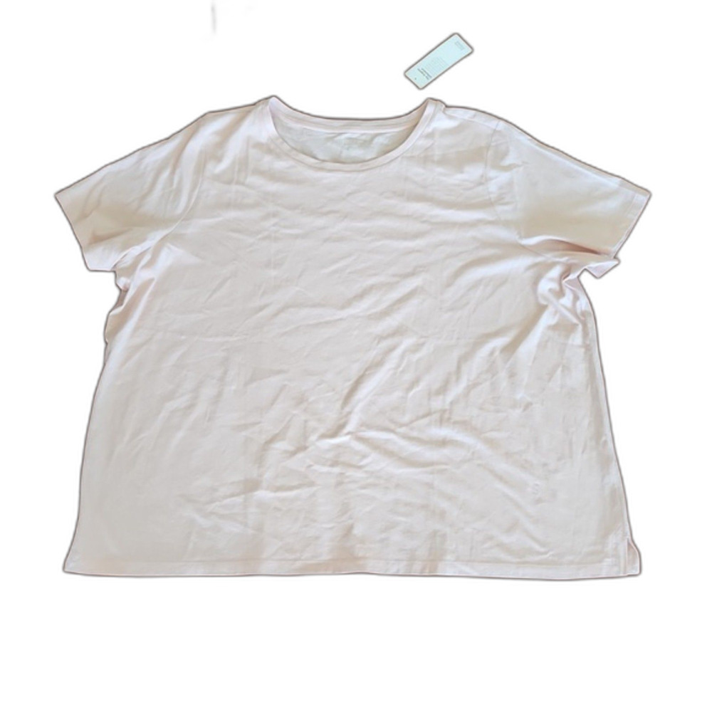 NWT Eileen Fisher Organic Cotton Crew Neck Tee, Powder Pink, Size 3X